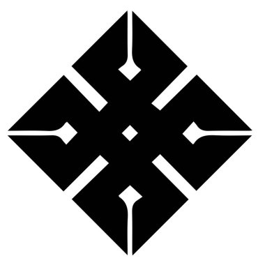 Japon klanı Kamon arması sembolü. Japon tarihi aile damgası sembolü.