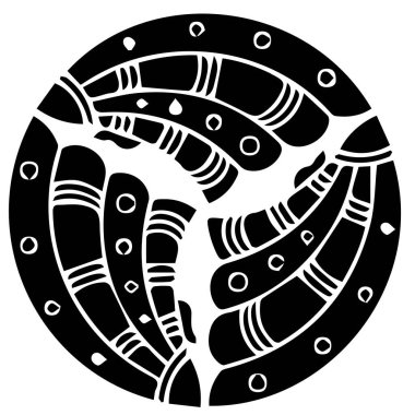 Japon klanı Kamon arması sembolü. Japon tarihi aile damgası sembolü.