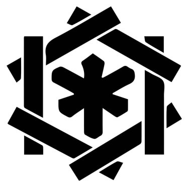 Japon klanı Kamon arması sembolü. Japon tarihi aile damgası sembolü.