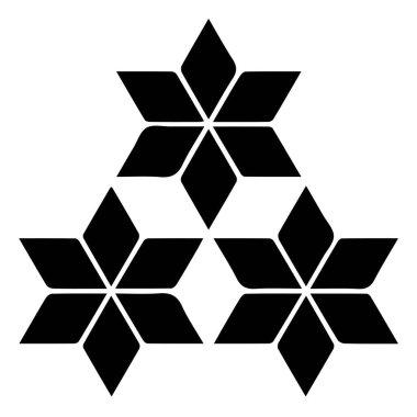 Japon klanı Kamon arması sembolü. Japon tarihi aile damgası sembolü.