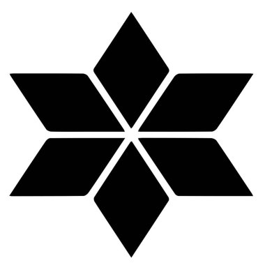 Japon klanı Kamon arması sembolü. Japon tarihi aile damgası sembolü.