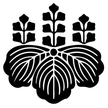 Japon klanı Kamon arması sembolü. Japon tarihi aile damgası sembolü.