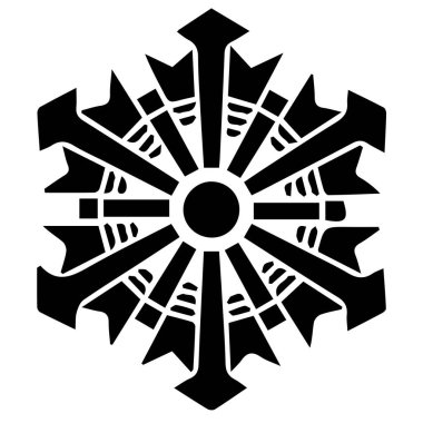 Japon klanı Kamon arması sembolü. Japon tarihi aile damgası sembolü.