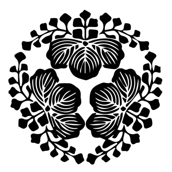 Symbol Hřebenu Japonského Klanu Kamon Japonská Starověká Rodina Razítko Symbol — Stockový vektor