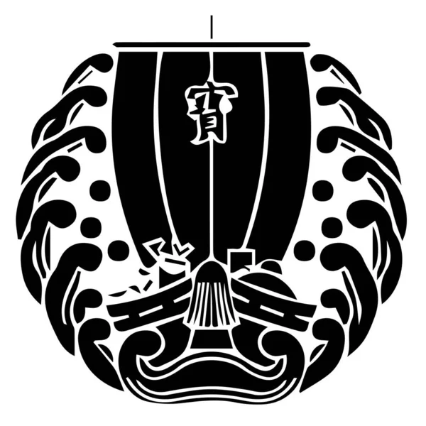 Japán Klán Kamon Címer Szimbólum Japán Ősi Családi Bélyeg Szimbólum — Stock Vector
