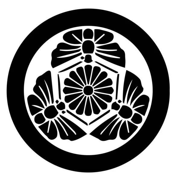 Символ Японского Клана Камон Символ Древней Японской Семьи — стоковый вектор