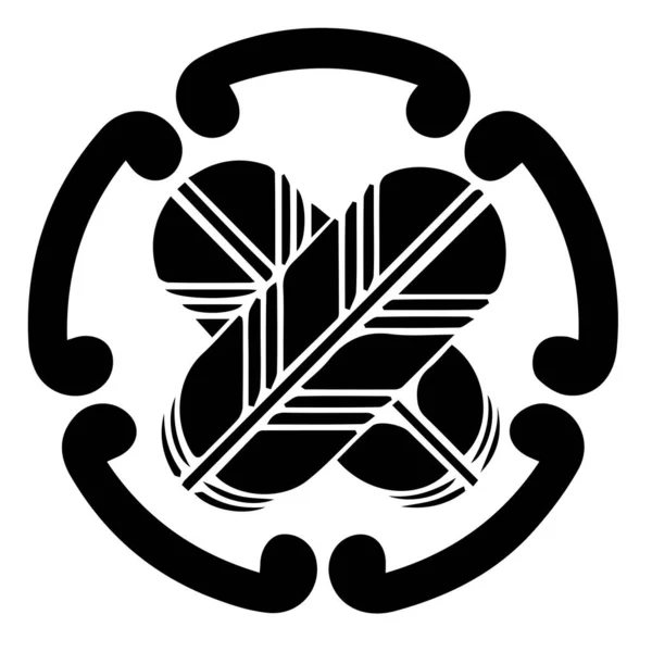Japans Clan Kamon Wapen Symbool Japanse Oude Familiestempel Symbool — Stockvector