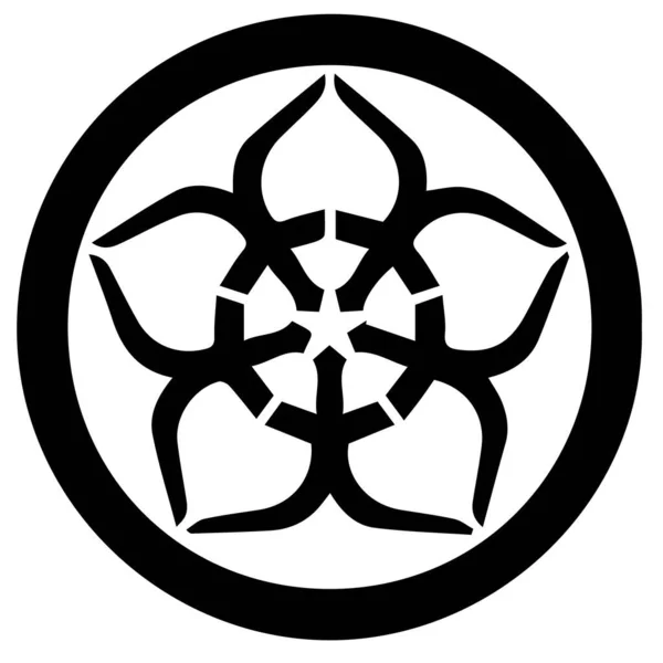 Japans Clan Kamon Wapen Symbool Japanse Oude Familiestempel Symbool — Stockvector