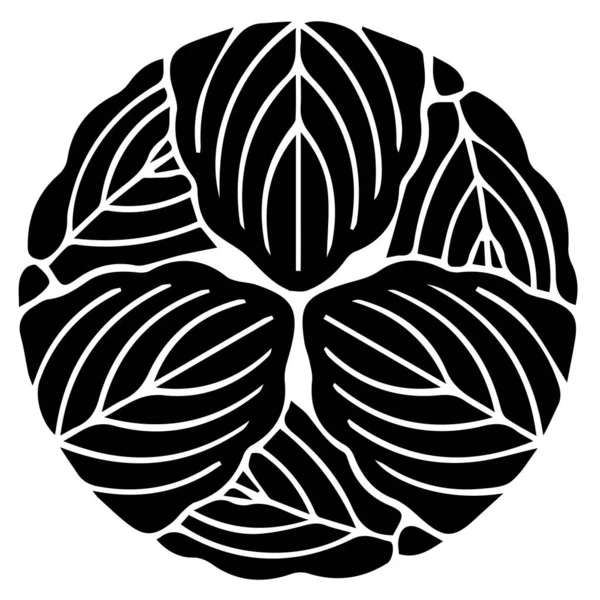 Símbolo Japonês Crista Kamon Clã Símbolo Selo Família Antiga Japonesa — Vetor de Stock