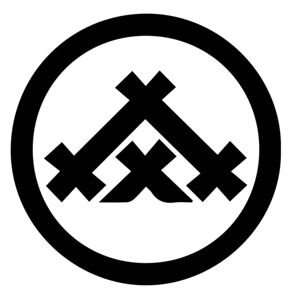 Символ Японского Клана Камон Символ Древней Японской Семьи — стоковый вектор