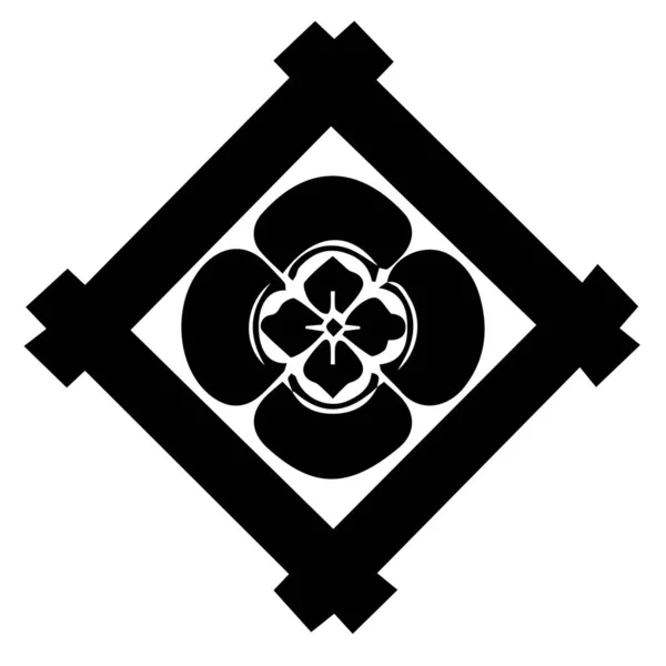 Símbolo Cresta Kamon Del Clan Japonés Símbolo Sello Familia Antigua — Archivo Imágenes Vectoriales