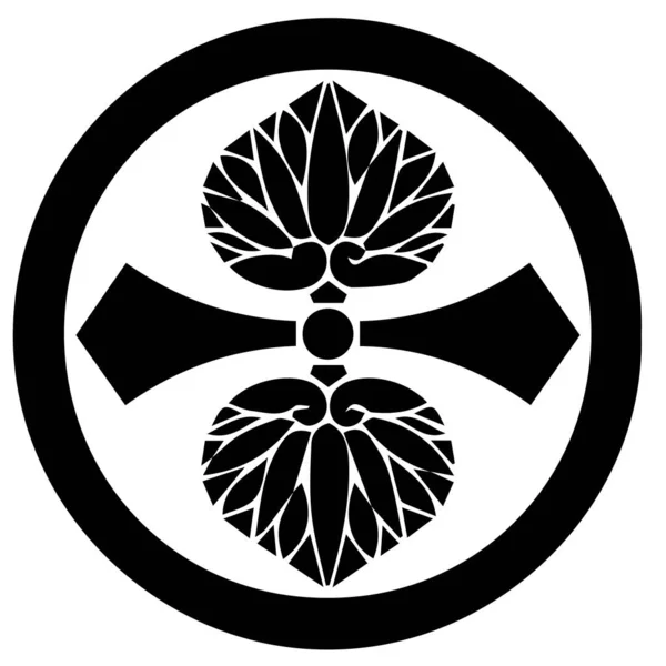 Symbol Herbu Japońskiego Klanu Kamon Japoński Starożytny Symbol Pieczęci Rodziny — Wektor stockowy