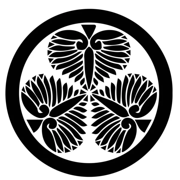 Japán Klán Kamon Címer Szimbólum Japán Ősi Családi Bélyeg Szimbólum — Stock Vector