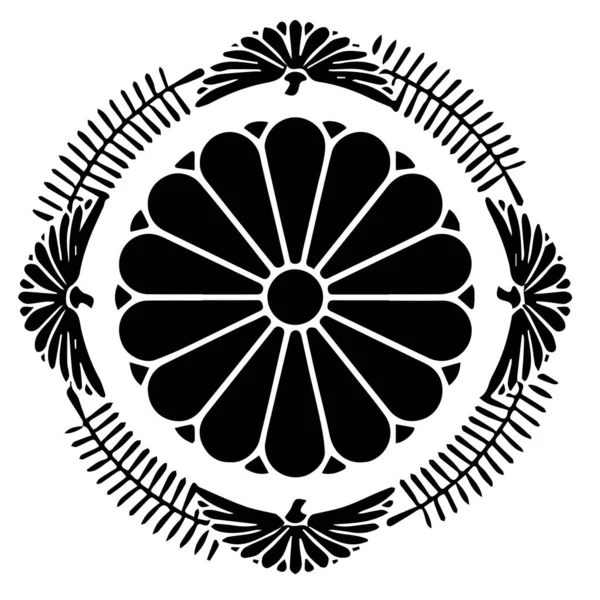 Symbol Hřebenu Japonského Klanu Kamon Japonská Starověká Rodina Razítko Symbol — Stockový vektor