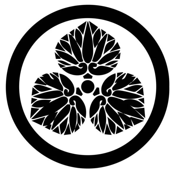 Das Wappensymbol Des Japanischen Clans Kamon Japanische Alte Familie Stempel — Stockvektor