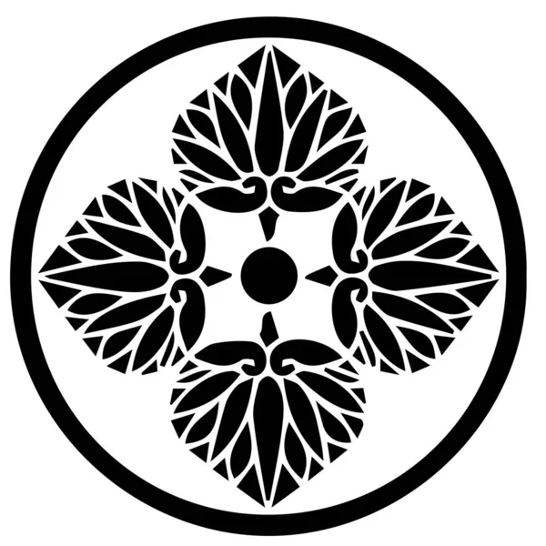 日本氏族的Kamon冠冕符号 日本古代家庭邮票符号 — 图库矢量图片