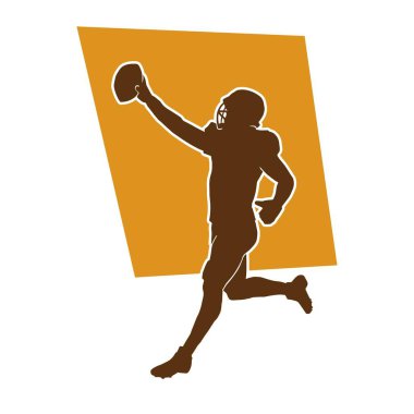 detaylı siluet Amerikan futbolcu.