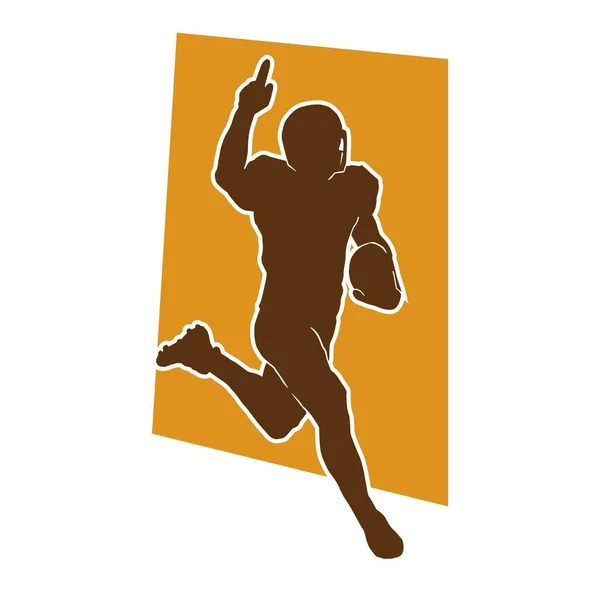 Detaillierte Silhouette American Football Sportler Spieler — Stockvektor