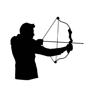 Erkek okçuluk oyuncusu vektör silueti