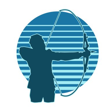 Erkek okçuluk oyuncusu vektör silueti