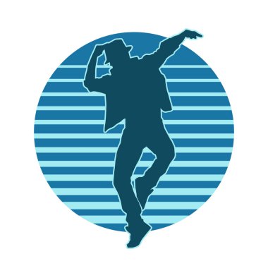 Erkek sokak dansı, hip-hop dansçısı vektör silueti