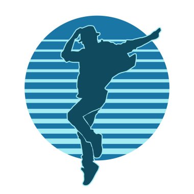 Erkek sokak dansı, hip-hop dansçısı vektör silueti