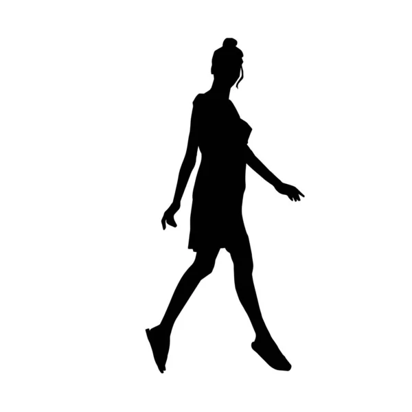 Vecteur Belle Silhouette Femme Avec Une Pose Naturelle — Image vectorielle