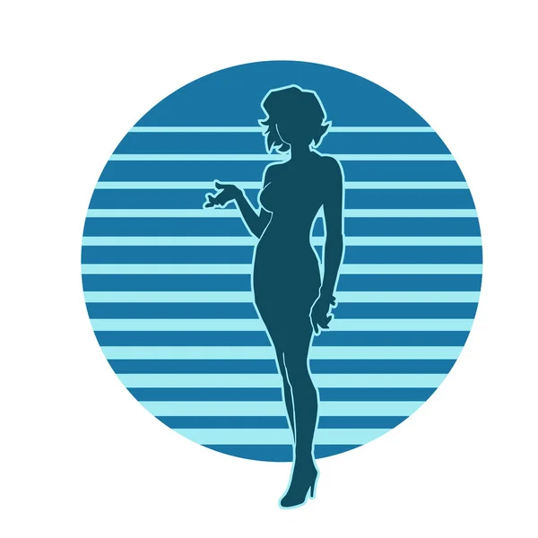 Vecteur Belle Silhouette Femme Avec Une Pose Naturelle — Image vectorielle