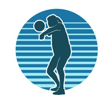 bayan futbolcu vektör silueti