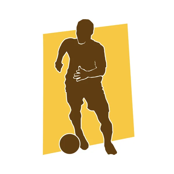 Männliche Fußballathleten Vektor Silhouette — Stockvektor