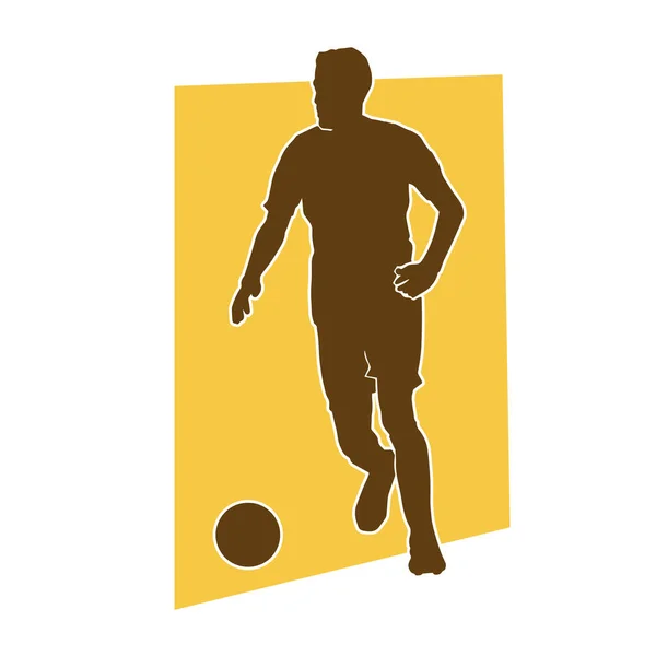 Maschio Atleta Calcio Silhouette Vettoriale — Vettoriale Stock