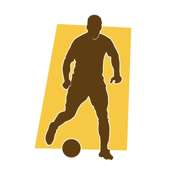 Mężczyzna Piłka Nożna Atleta Wektor Sylwetka — Wektor stockowy
