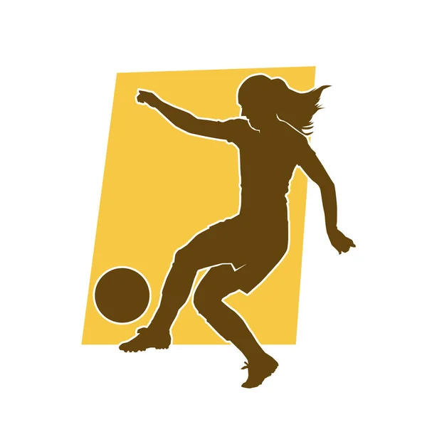 女足球运动员的形象特征 — 图库矢量图片