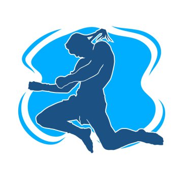 Erkek Muay Thai dövüş sanatları vektör silueti