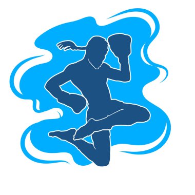 Erkek Muay Thai dövüş sanatları vektör silueti