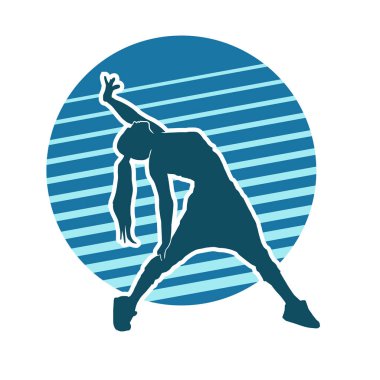 Kadın sokak dansçısı, hip-hop, breakdance vektör silueti beyaz arka planda