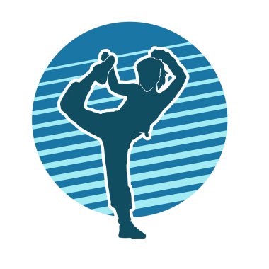 Beyaz arkaplanda gençlik karatesi kelime alıştırması vektör silueti