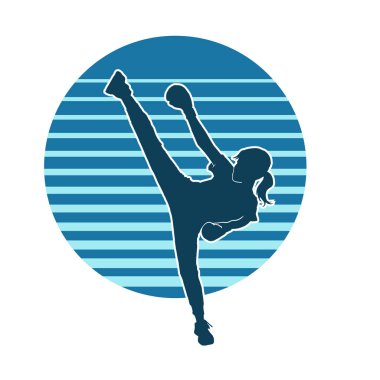 Beyaz arkaplanda gençlik karatesi kelime alıştırması vektör silueti