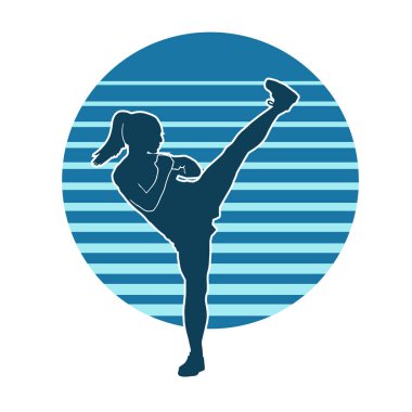 Kadın sokak dansçısı, hip-hop, breakdance vektör silueti beyaz arka planda