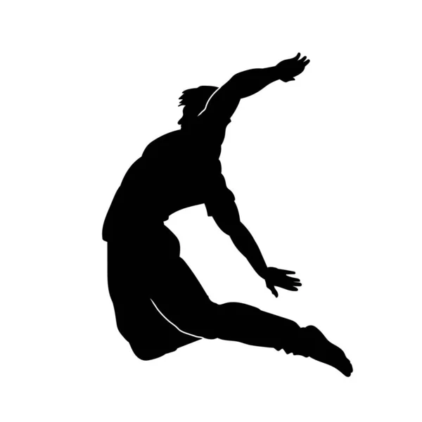 Junge Leute Hip Hop Tänzer Vektor Silhouette Auf Weißem Hintergrund — Stockvektor