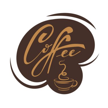 Logo piyasa tasarımı için bir alıntı içeren kahve mektupları.