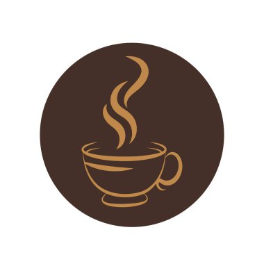 Buharlı fincan kahve vektörü el yapımı illüstrasyon