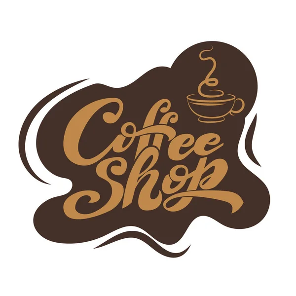 Lettrage Café Avec Devis Pour Conception Marché Logo — Image vectorielle