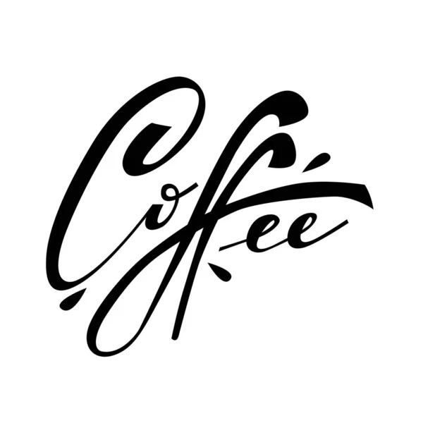 Lettrage Café Avec Devis Pour Conception Marché Logo — Image vectorielle