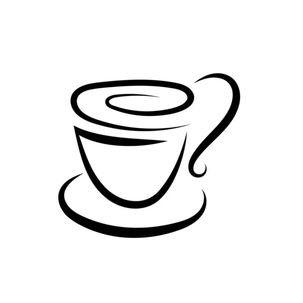 Gőzölgő Csésze Kávé Vektor Kézzel Rajzolt Illusztráció — Stock Vector