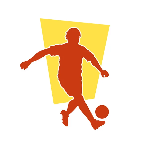 男子足球运动员 男子足球运动员矢量轮廓 — 图库矢量图片