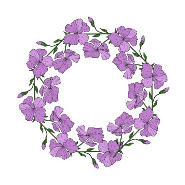 Çiçek yaprakları, doğu tarzı Floral sınır illüstrasyonunda element tasarımı için sanat deco zarif vektörü.