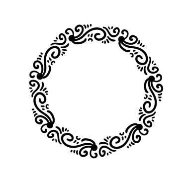 Çiçek yaprakları, doğu tarzı Floral sınır illüstrasyonunda element tasarımı için sanat deco zarif vektörü.