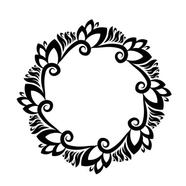 Dekoratif element yuvarlak çerçeve süsü 