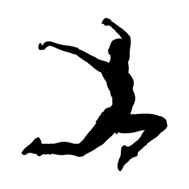 Erkek koşucu vektör silueti koşuyor. Koşuyor. Koşucu. erkek maratonu.